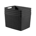 Set of 4 White Plastic Decorative Storage Baskets Q691