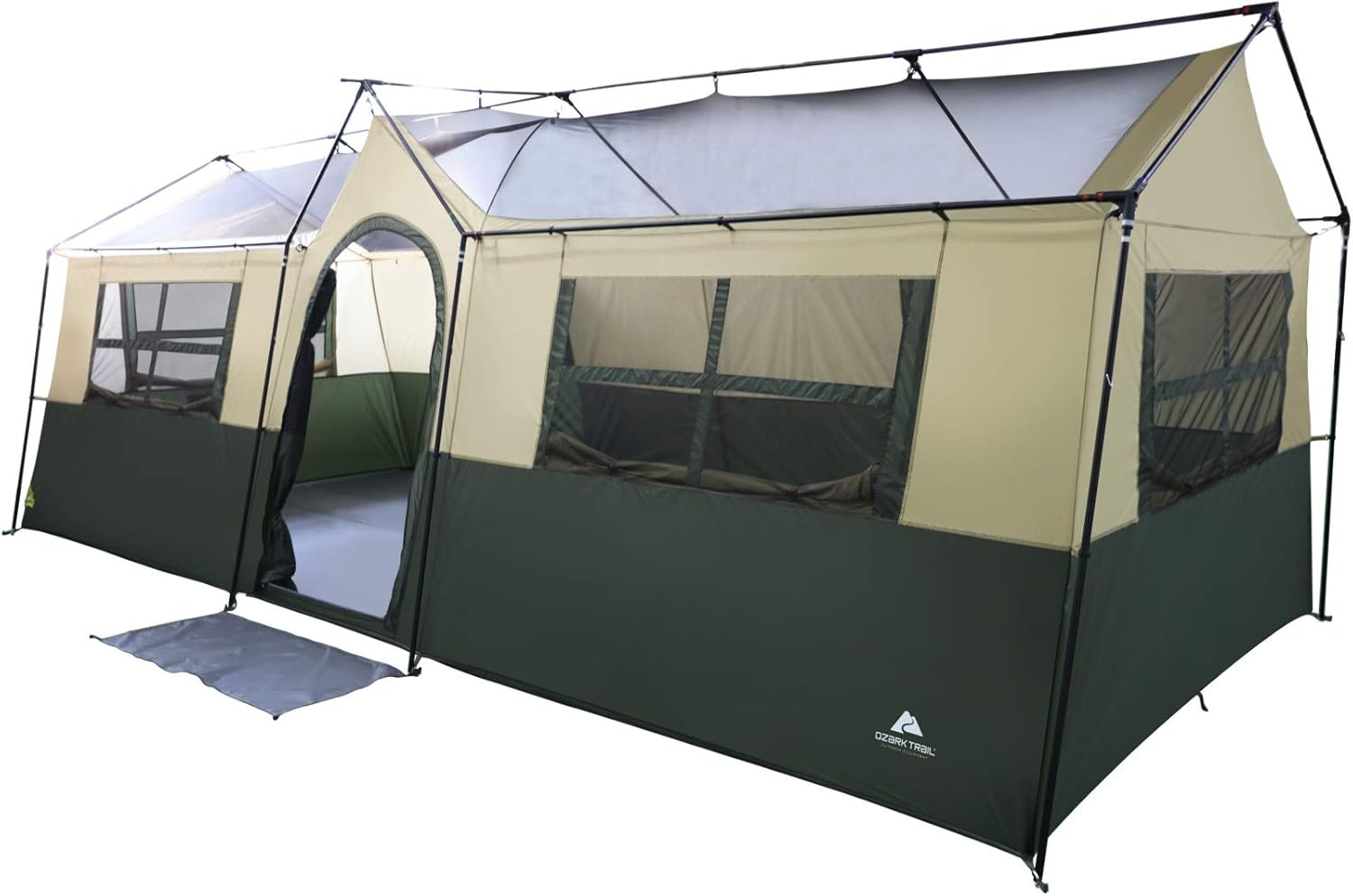 12 Person Cabin Tent with Closets and Room Dividers, Green I9338