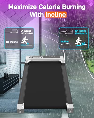 Silver 2.5 HP Portable Walking Treadmill with Remote Control and LED Display K20919