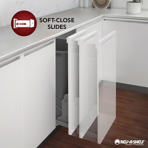 8" Pull Out Shelf Organizer for Base Cabinets, Wooden Slide Out Rack with Soft-Close W783