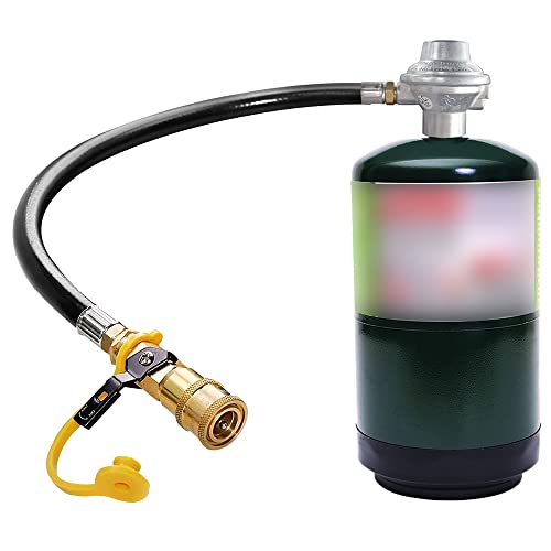 1LB Propane Tank Gas Regulator Valve with 1/4'' Quick Connect Shut Off Valve and 30Inch Propane Hose U20625