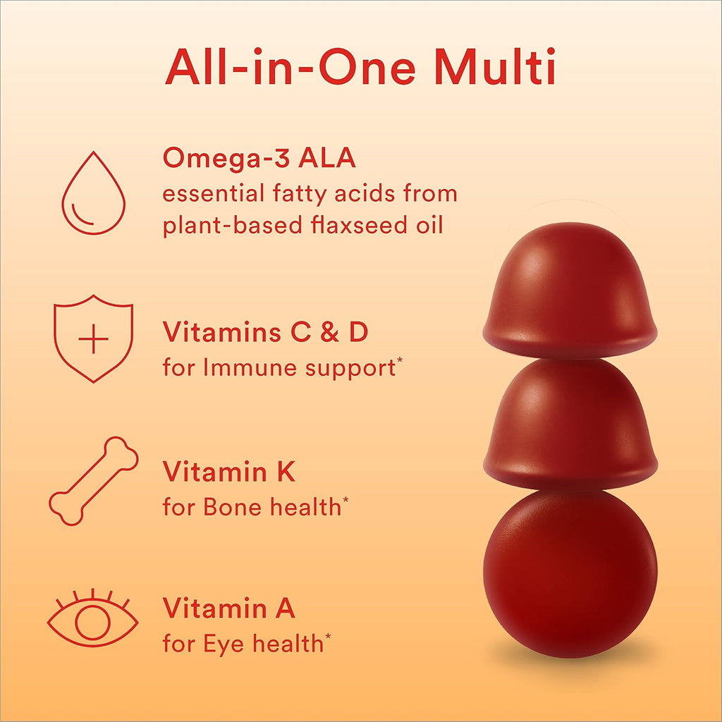 Sugar Free Kids Multivitamin Gummies with Omega 3, Vitamin D3, C & Fiber A901071
