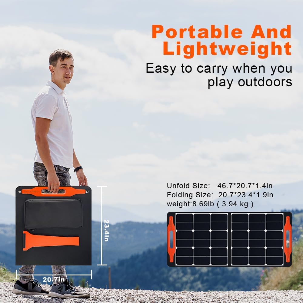 100W Foldable Portable Solar Panel with USB Outputs I751320