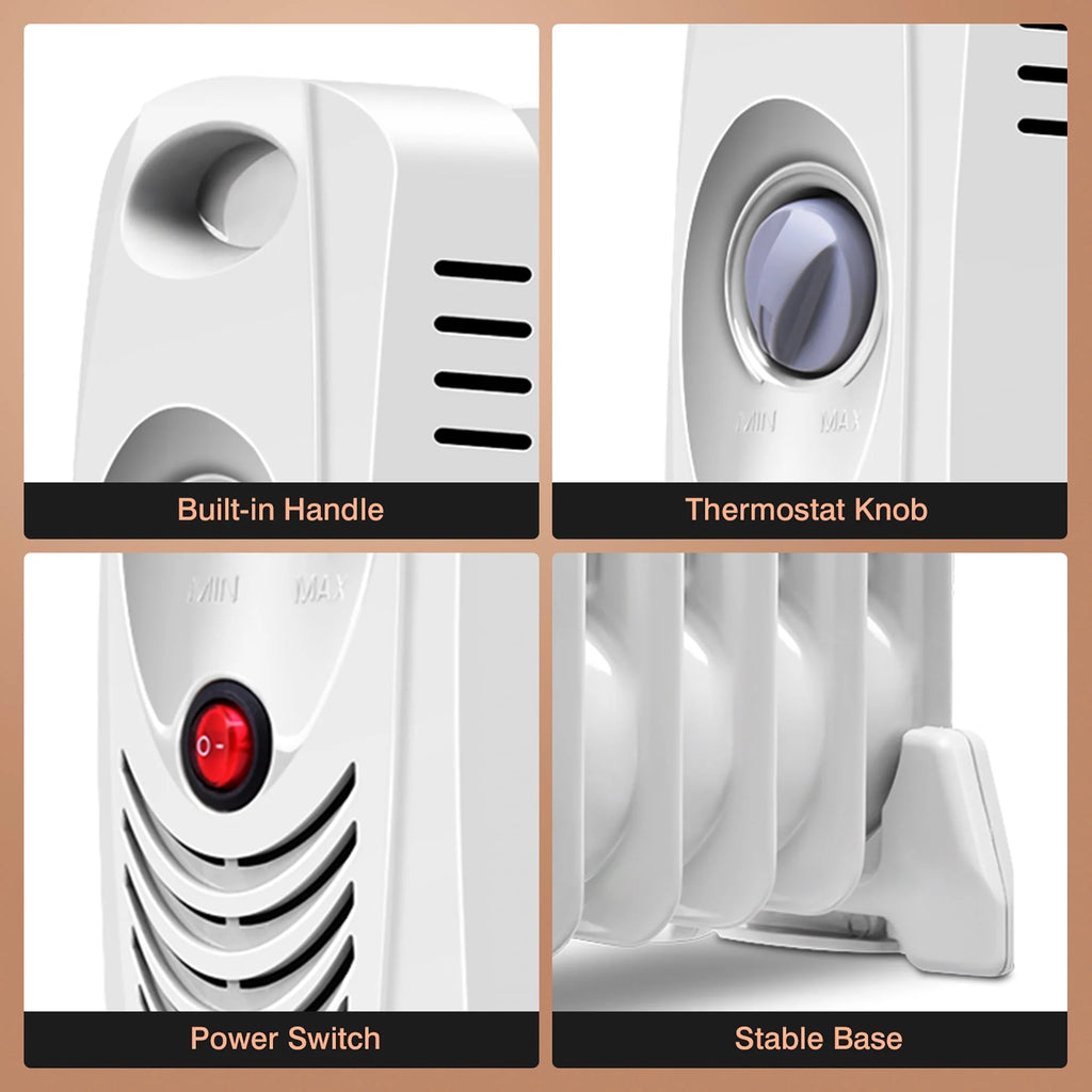 Portable Mini Electric Oil Filled Radiator Heater 7-Fin Q8217