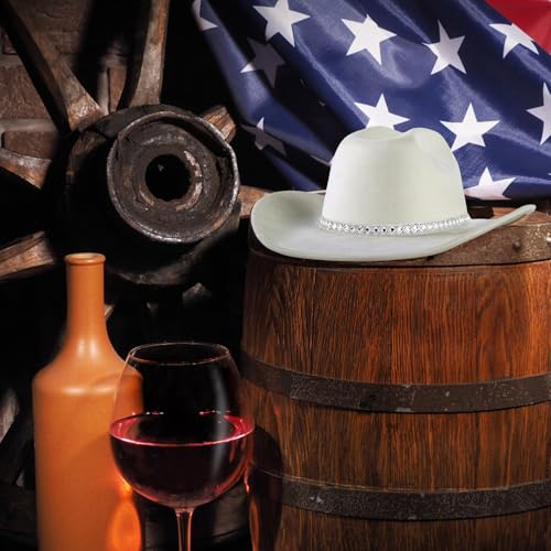 22"-23.2" 100% Suede Western Cowgirl Hat with 3.5" Wide Brim and Built-in Elastic Sweatband L596691