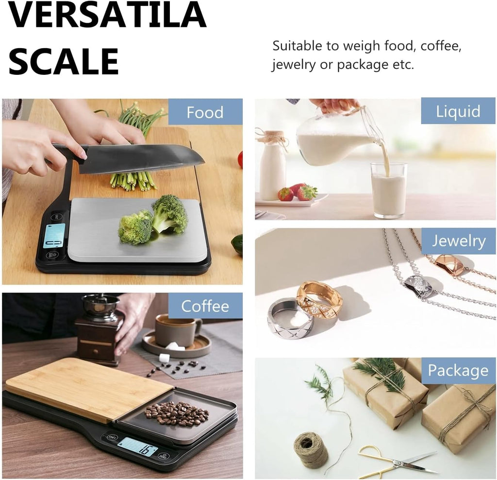 3 in 1 Digital Kitchen Scale with Removable Cutting Board & Tray B5769