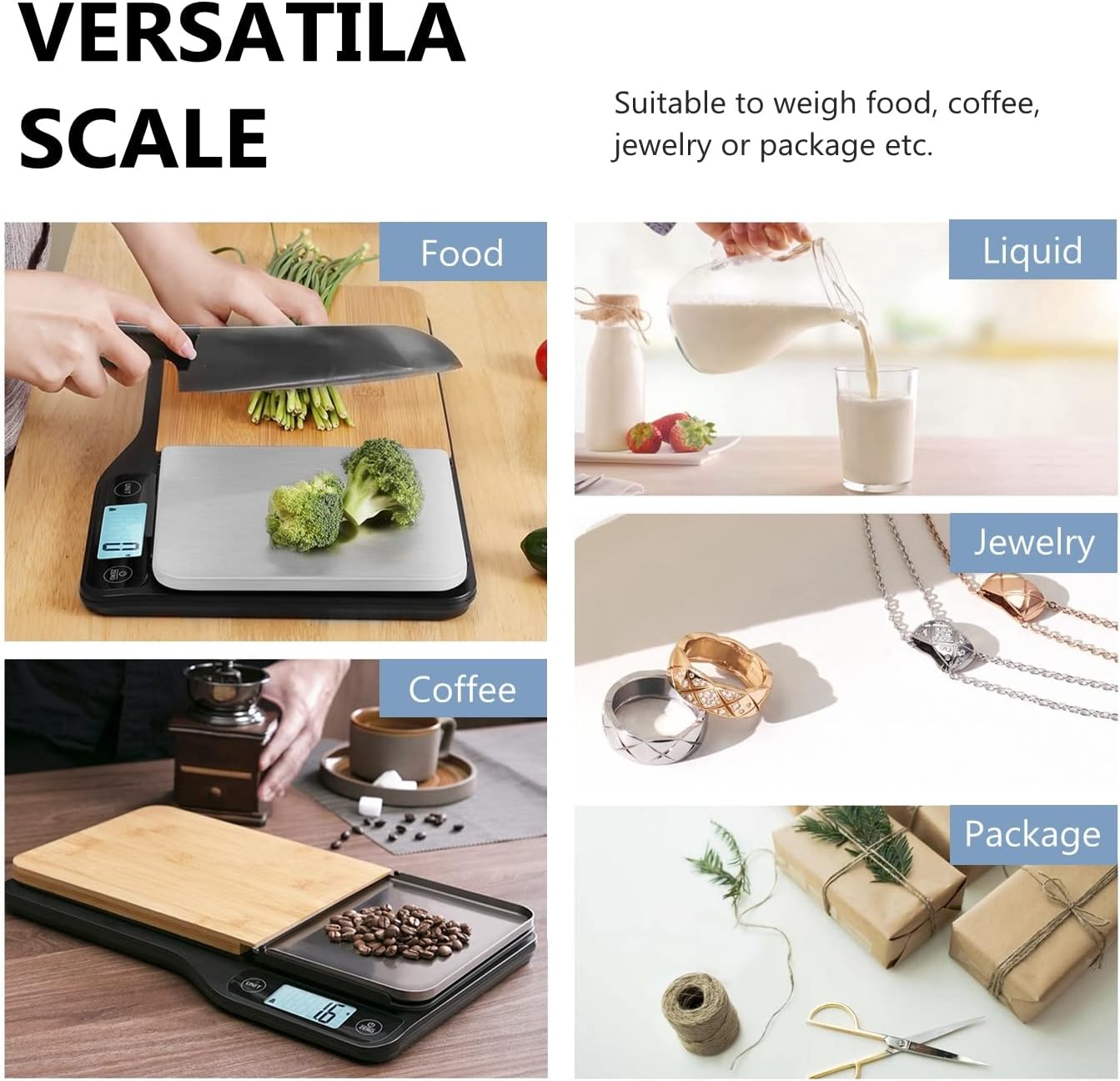 3 in 1 Digital Kitchen Scale with Removable Cutting Board & Tray B5769
