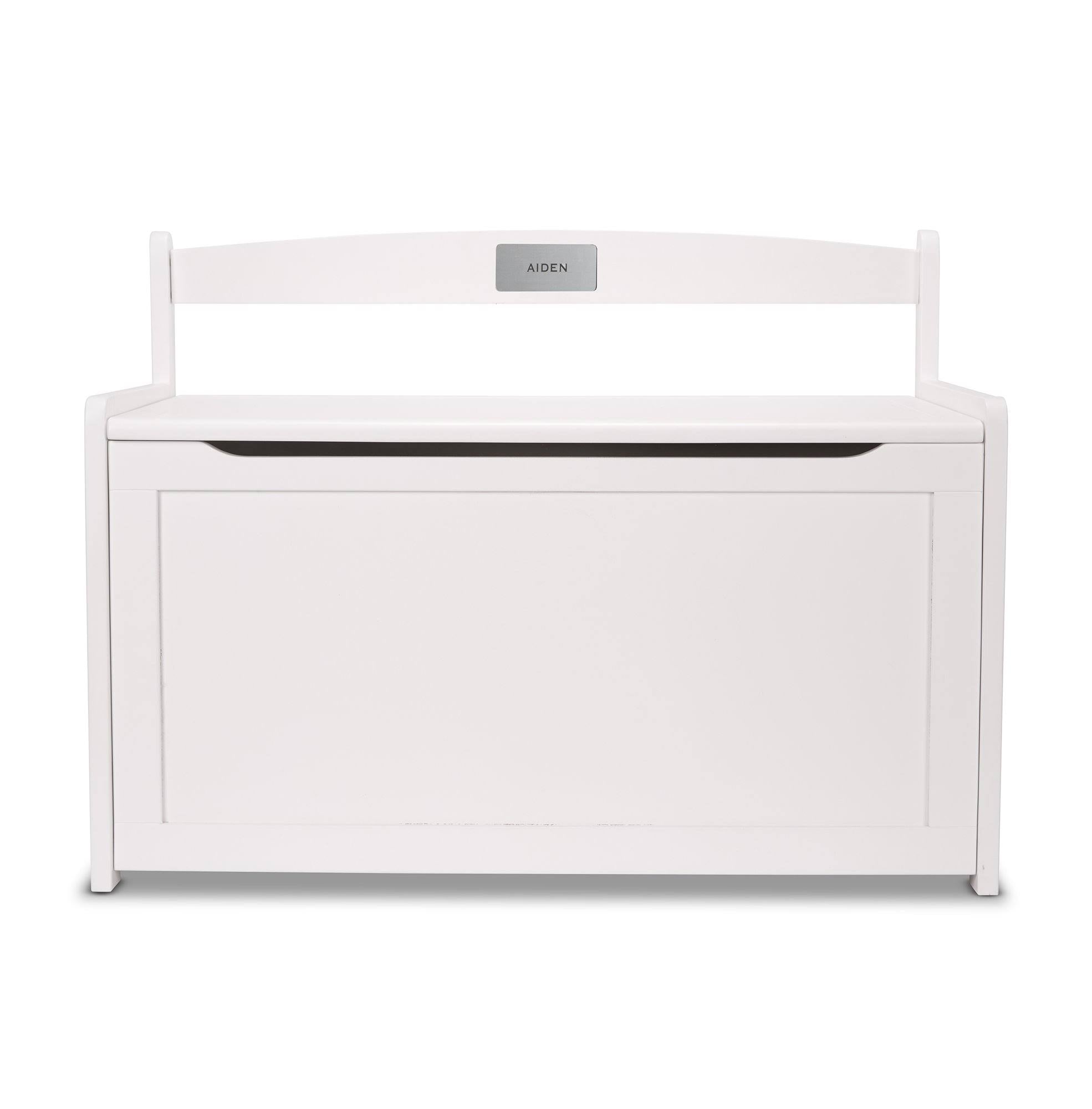 White Wooden Toy Chest D6542