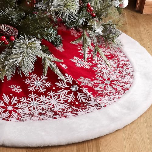 48 Inches Red Velvet Christmas Tree Skirt W87113