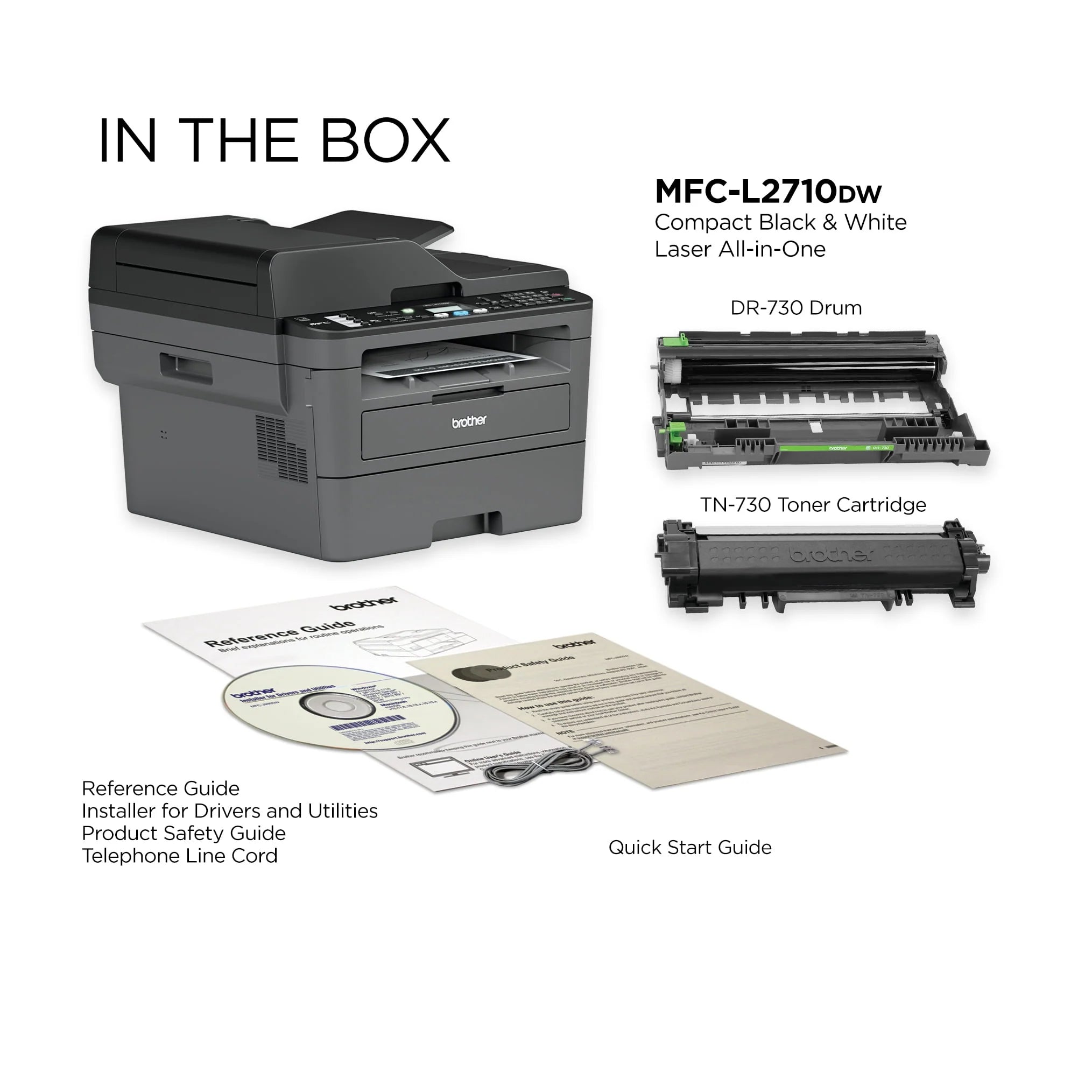 Monochrome Laser All-in-One Printer with Duplex Printing and Wireless Connectivity I85699