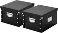 Black 2 Pack Portable File Storage Box with Lids Y4854