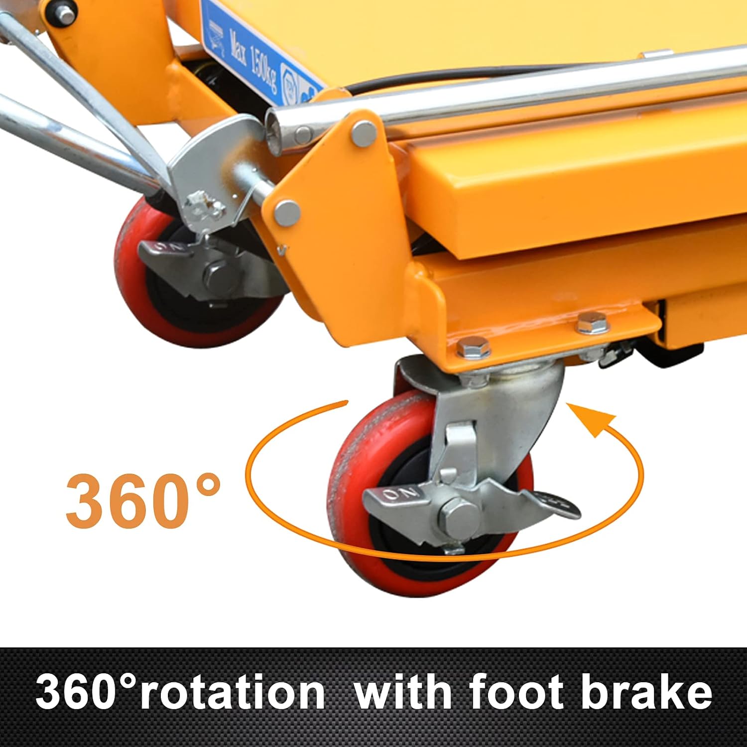 Hydraulic Lift Table Cart Manual Single Scissor Cart 330 lbs Capacity 28.3 Lifting Height Q87290