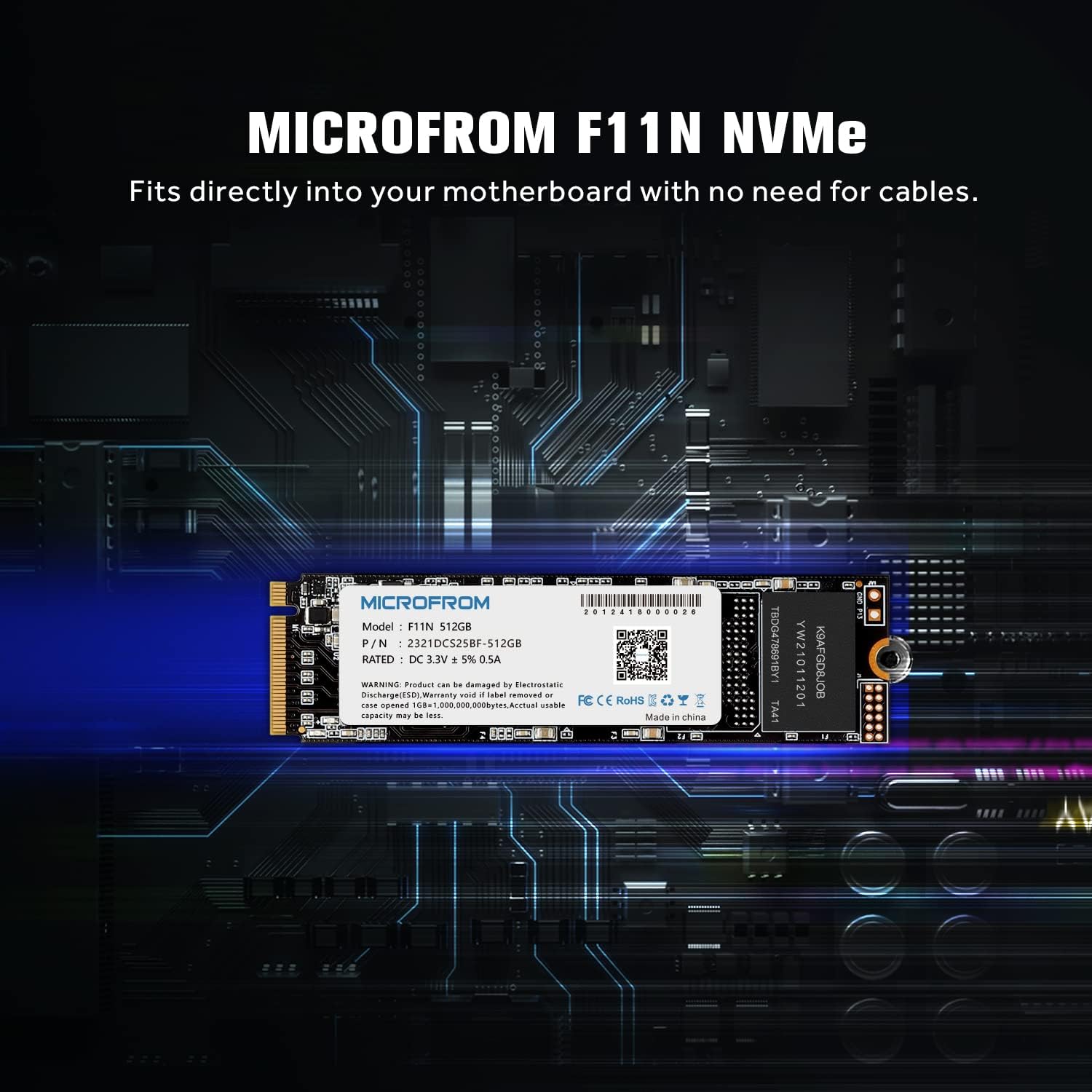512GB M.2 NVMe PCIe Gen3X4 Internal Solid State Drive Pack of 2 G948