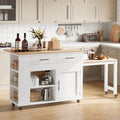 Kitchen Island Cart with Drawers and Power Outlet G561565