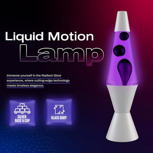 Black and Purple Liquid Motion Lava Night Light 14.5" I80799