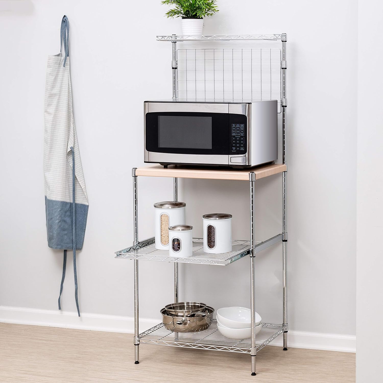 Chrome Microwave Shelving Unit J9809