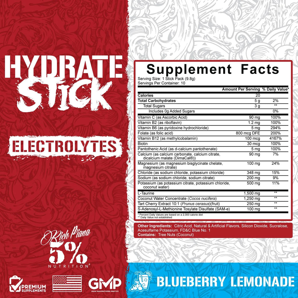 10 Count Sport Electrolyte Hydration Packets Blueberry Lemonade F60164