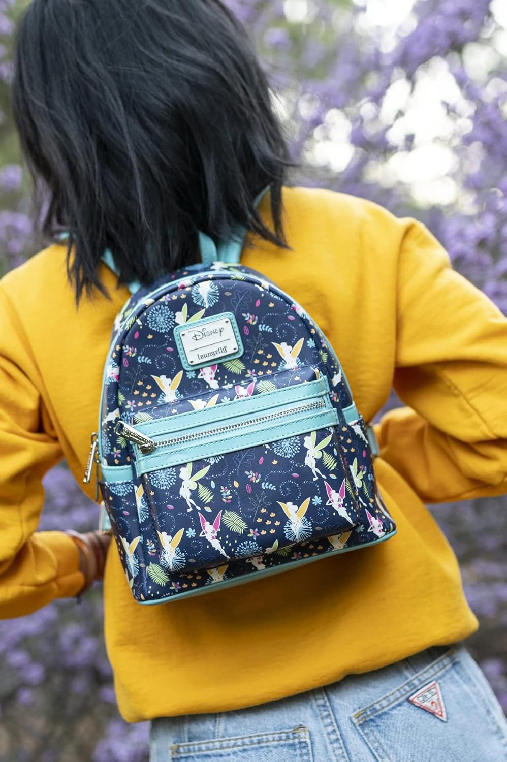 Teal Glow in the Dark Allover Print Backpack Y183869