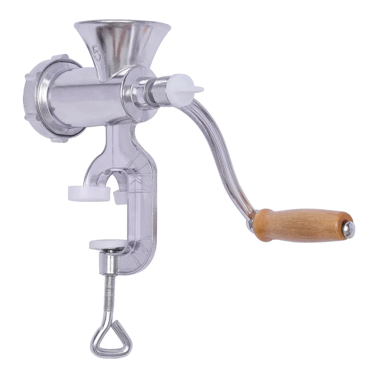 Manual Meat Grinder Aluminum Alloy Food Mincer Sausage Filler Hand Crank Meat Mincer Mixer with Tabletop Clamp N49689