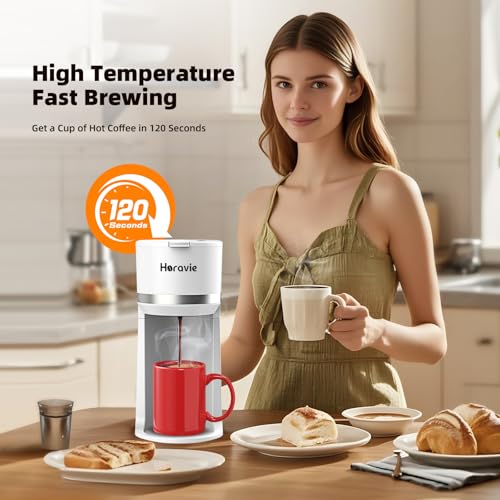 Black Single Serve Coffee Maker for K Cup and Ground Coffee, 6 to 12 oz. Brew Sizes T410663