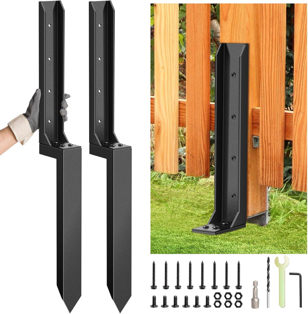 2 Pcs Heavy Duty Fence Post Repair Kit Q56348