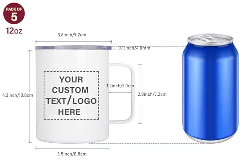12oz Insulated Stainless Steel White Coffee Travel Mug M821119
