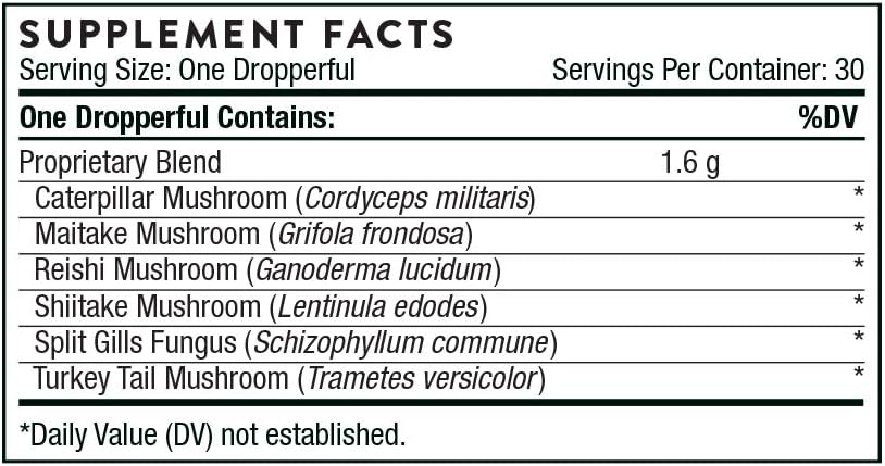 2 Fl Oz Mushroom Extract Supplement with Vitamins C & D V60319