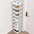 9 Tiers Narrow Blue Shoe Rack L57148