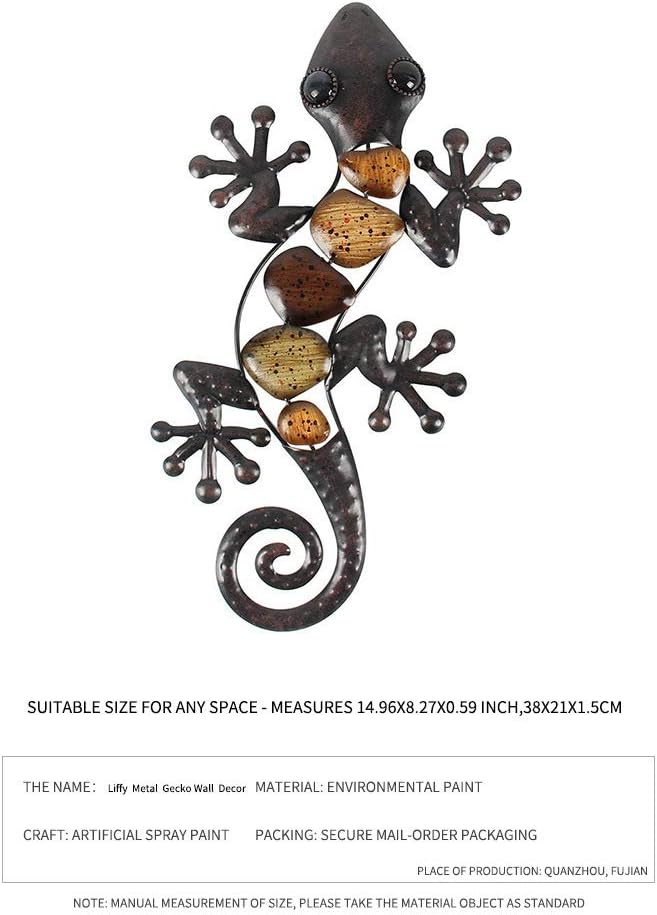 Metal Gecko Wall Statues (2 Pack) K8916