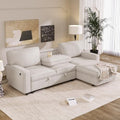 Gray Pull Out Sofa Bed with Storage V93261