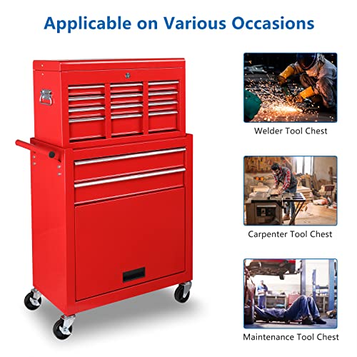 5-Drawer Rolling Tool Chest with Lockable Wheels I992