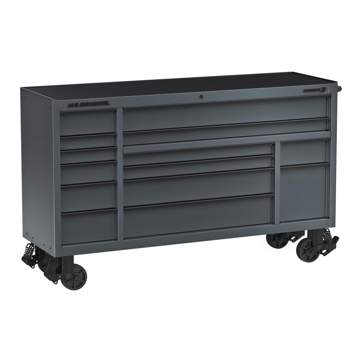 72 in. x 22 in. Triple-Bank Roll Cab, Slate Gray W680232