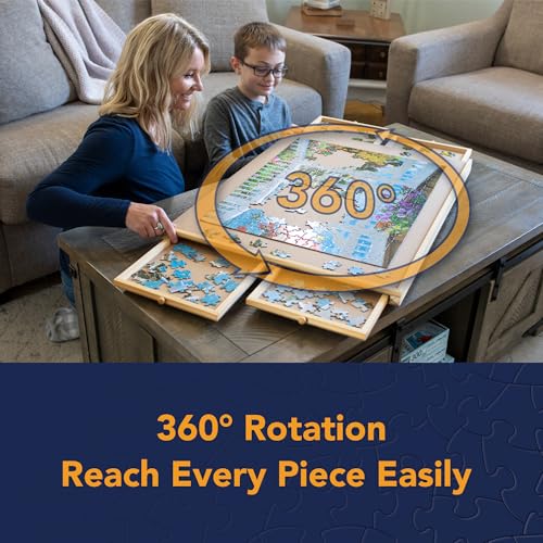 1000 Piece Wooden Puzzle Board with Drawers M732