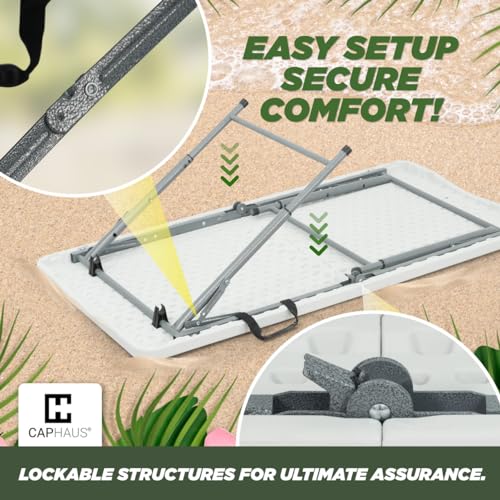 White Foldable Utility Bi-Fold Table W94567
