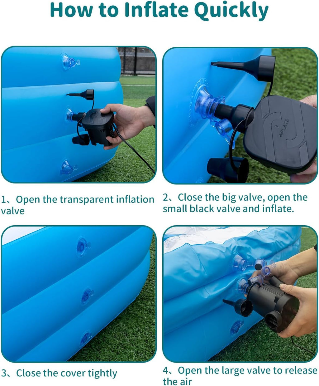 130'' x 72'' x 22'' Inflatable Pool with Pump V24090