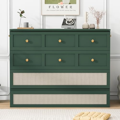 Gray Queen Murphy Bed with Drawers X2359