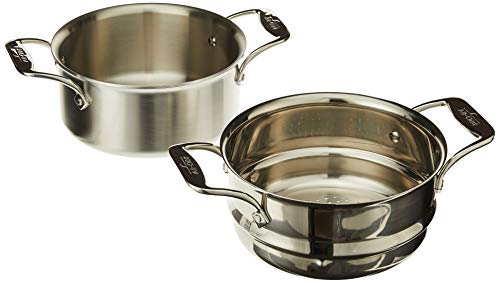 D5 Brushed Stainless Steel 5-Ply Bonded 3-Quart Casserole with Lid and Steamer Cookware Y4792