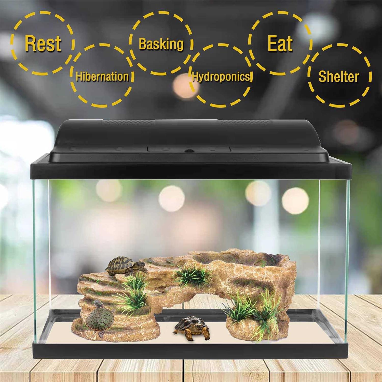 Resin Basking Platform Rectangular Aquarium Turtle Tank Decorations I95184