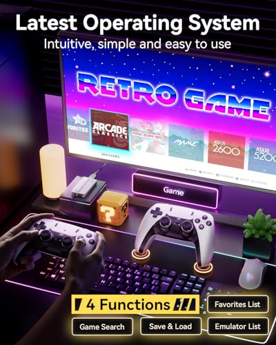 Retro Gaming Console Stick with 4K HDMI, 20000+ Games, Dual 2.4G Wireless Controllers V8694