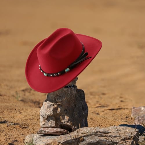 22"-23.2" 100% Suede Western Cowgirl Hat with 3.5" Wide Brim and Built-in Elastic Sweatband L596691