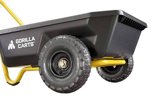 Black/Yellow Poly Dump Cart, 4 cu ft, 300 lb. Capacity R95949
