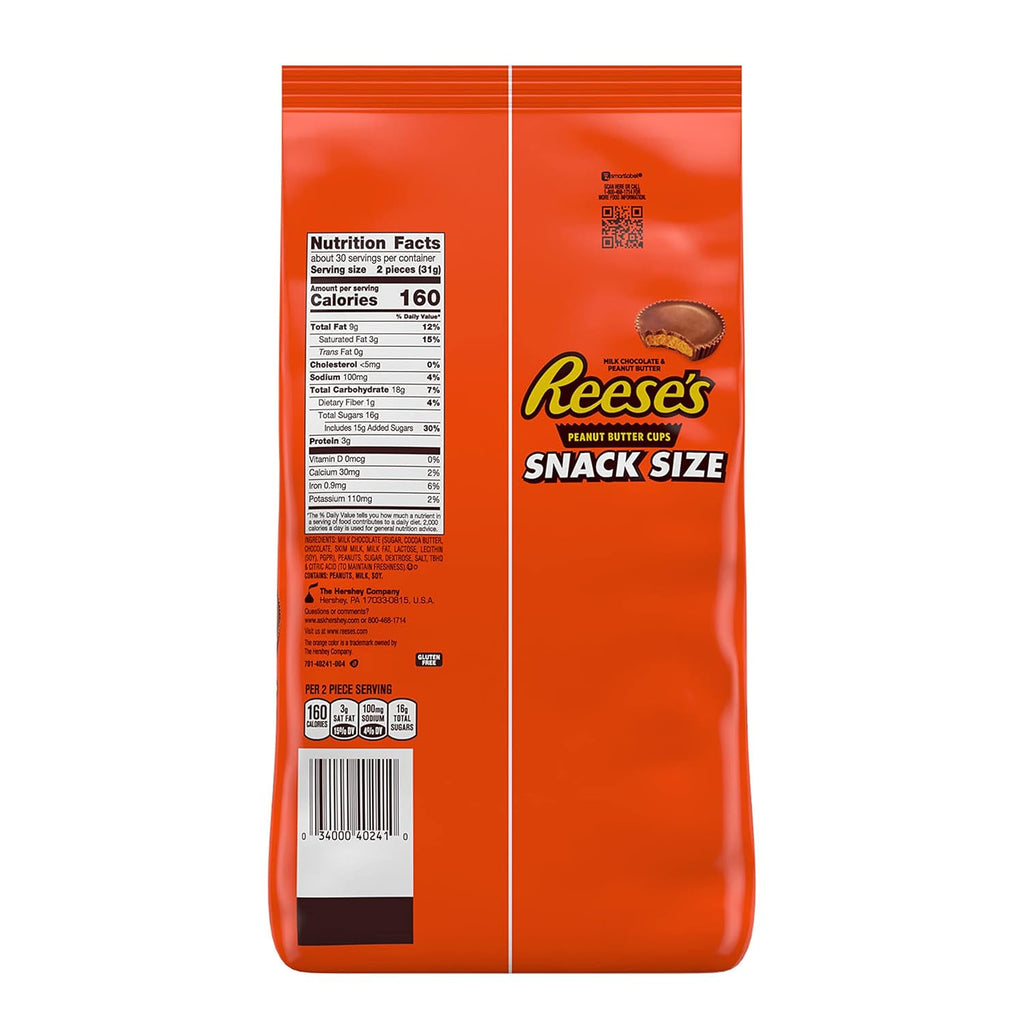 Milk Chocolate Peanut Butter Snack Size Cups, 33 oz (60 Pieces) K308237