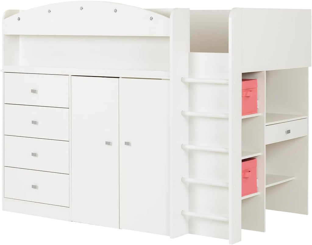 Pure White Twin Size Wood Murphy Bed J574213