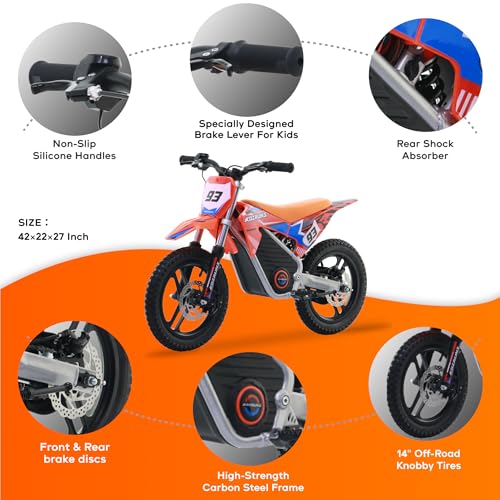 Red Electric Dirt Bike with 12-Inch Off-Road Tires X922