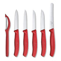 Red Set of 6 Swiss Classic Knife Set S305