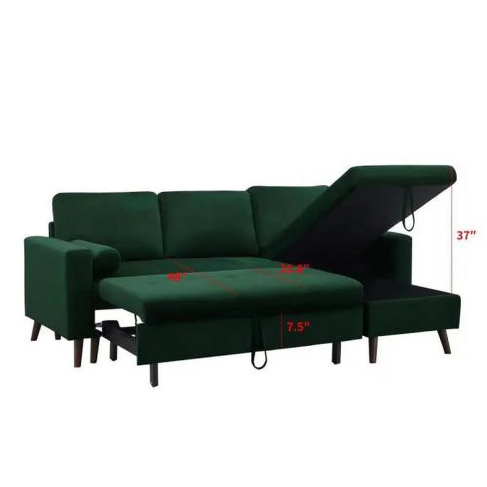 88 inch Reversible Pull out Sleeper Sectional Storage Sofa Bed L712