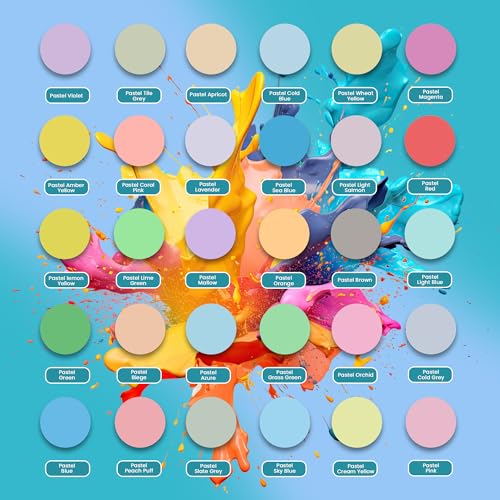 30 Vibrant Colors Acrylic Pouring Paint Set, 2 Ounces Per Bottle F921016