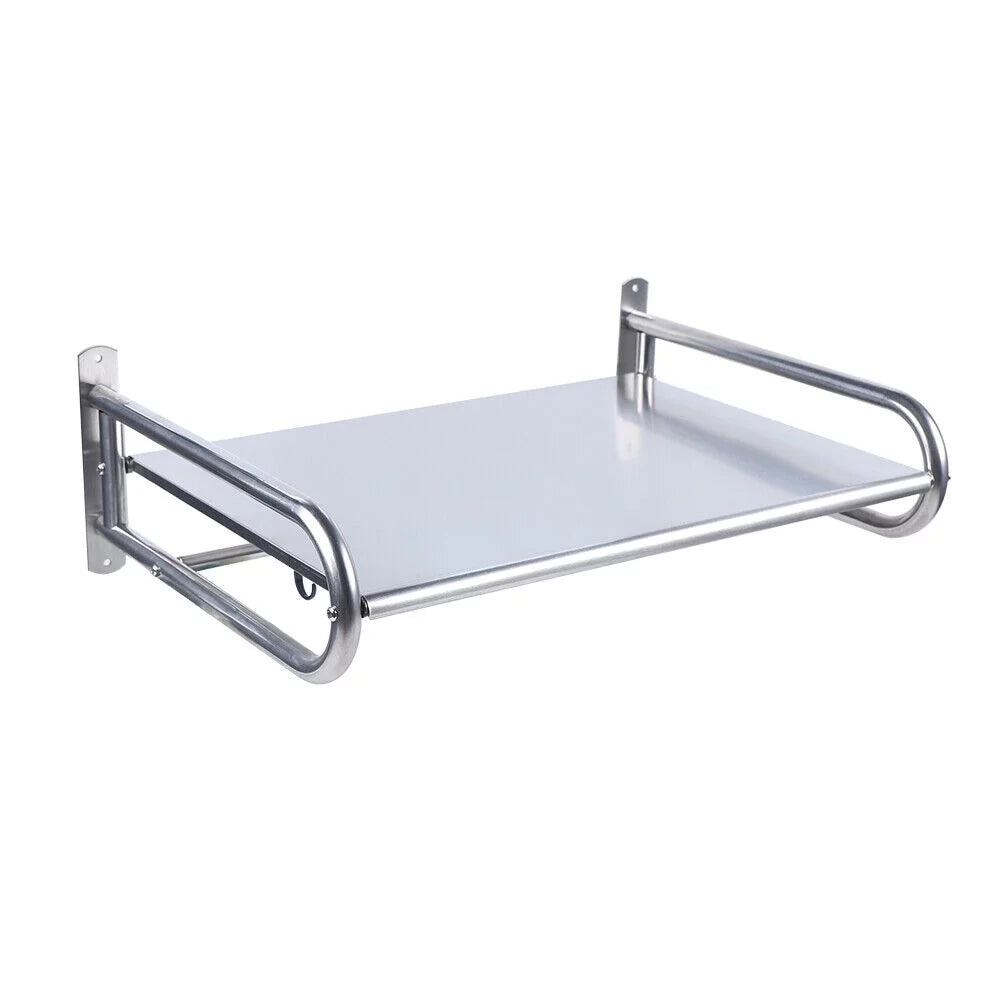 Stainless Steel Wall-Mount Microwave Oven Rack with 6x Hooks S889994