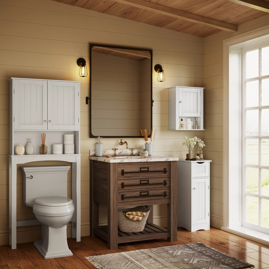 White Slim Cabinet with Drawer S400011