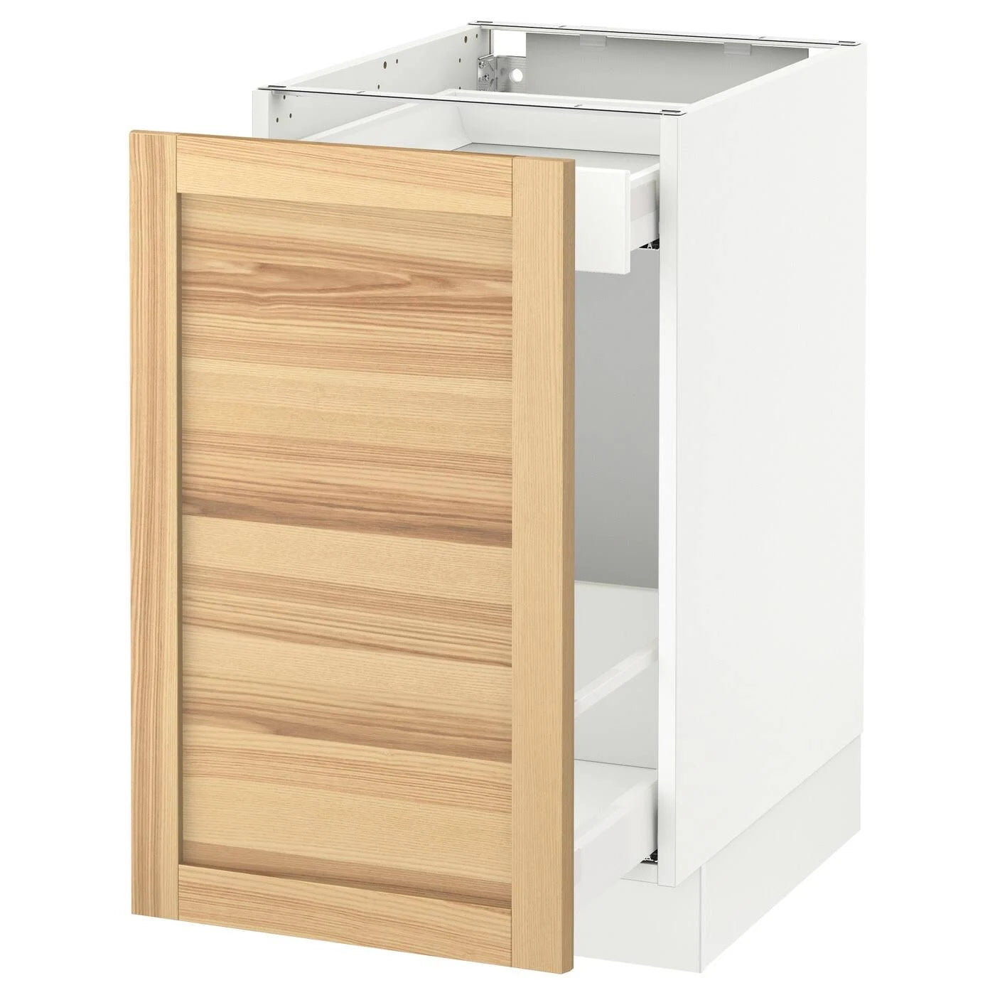 White Base Cabinet with Pull-Out Storage M397